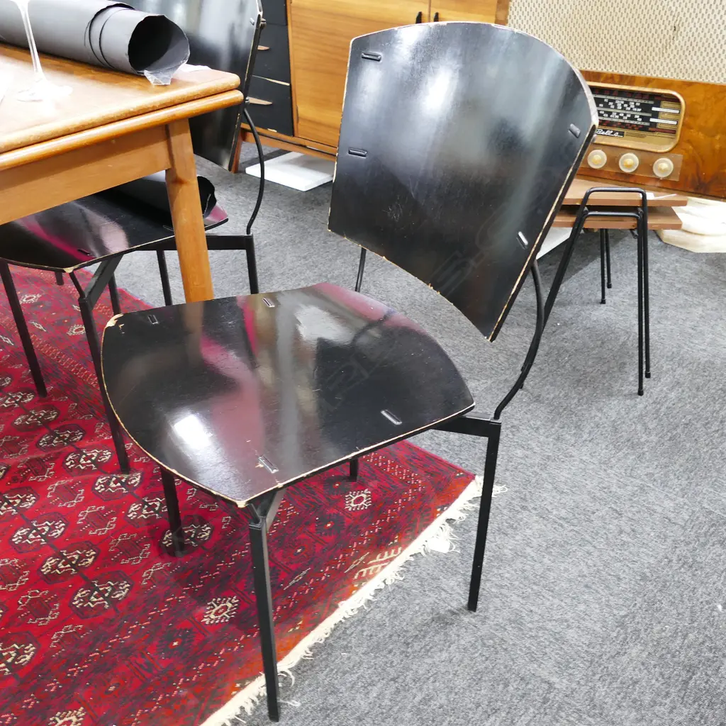 5 ARFLEX WOOD AND METAL CHAIRS AF 830MM H 430MM W Image 1++