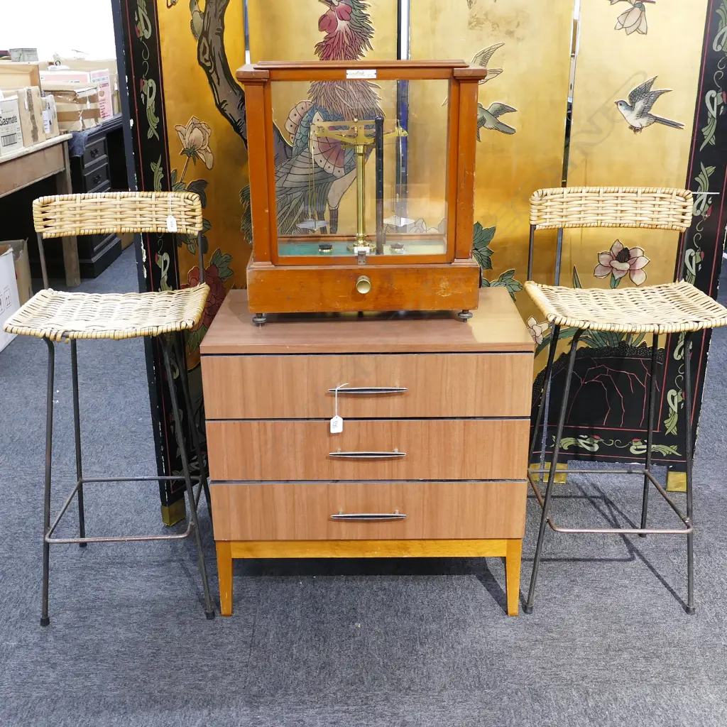 PR VINTAGE PLASTICISED CANE BAR STOOLS  Image 1++