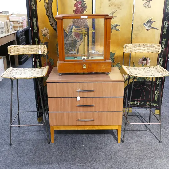 PR VINTAGE PLASTICISED CANE BAR STOOLS 