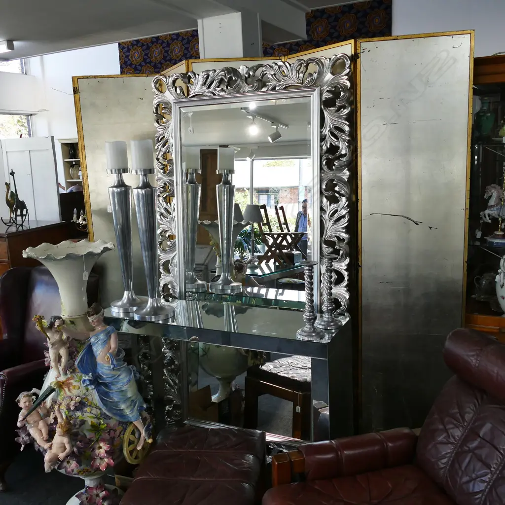 LARGE FRENCH STYLE SILVER MIRROR Image 1++