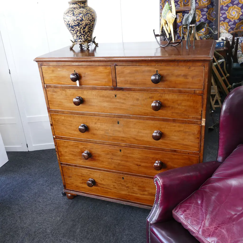 VICTORIAN MAHOGANY SIX DRAWER CHEST A.F Image 1++