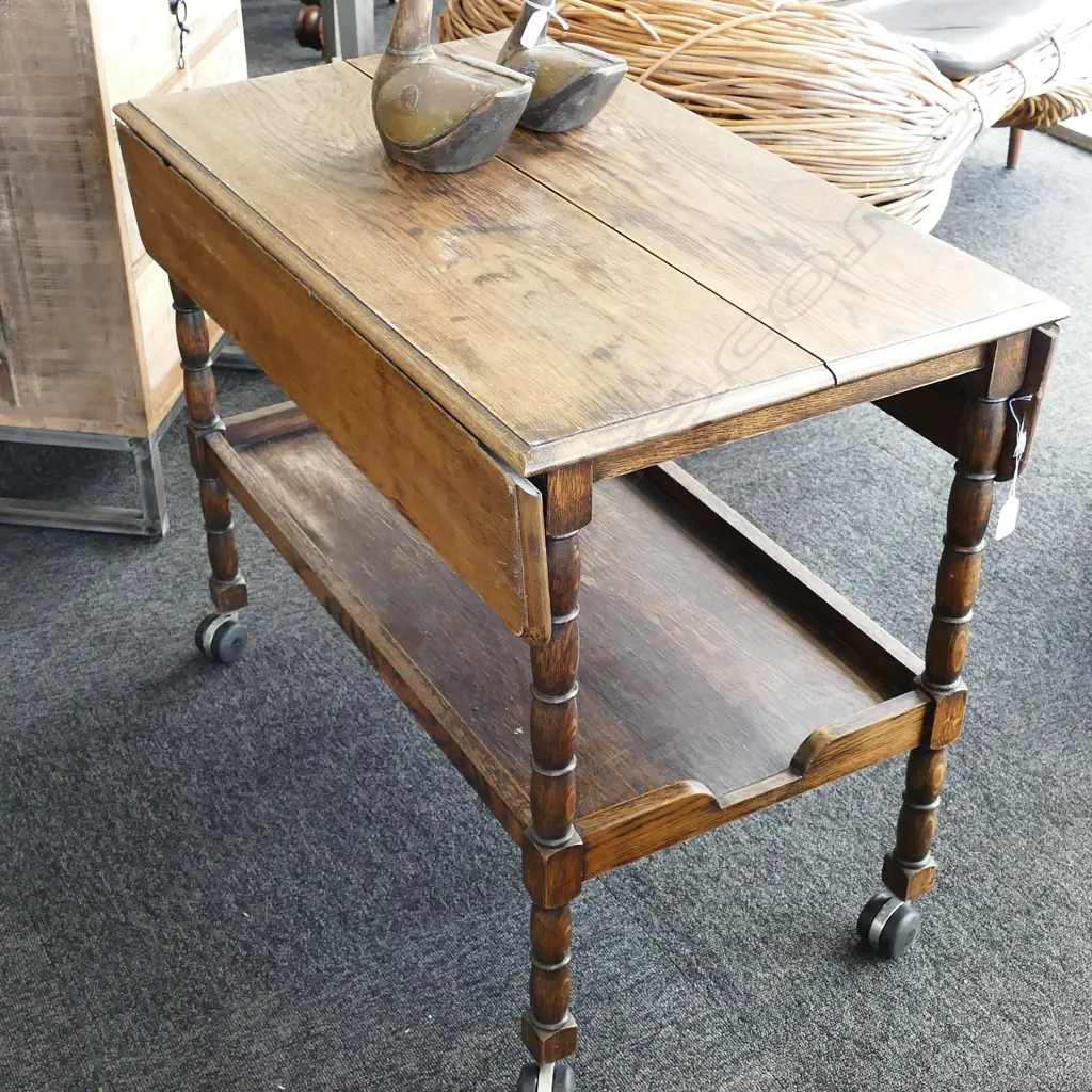 DROP L. TEA TROLLEY & SMALL TABLE  Image 1++