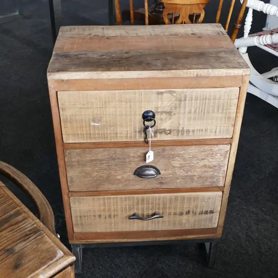 RECYCLED COUNTRY 3 DRAWER SMALL CHEST 490X330X760mm