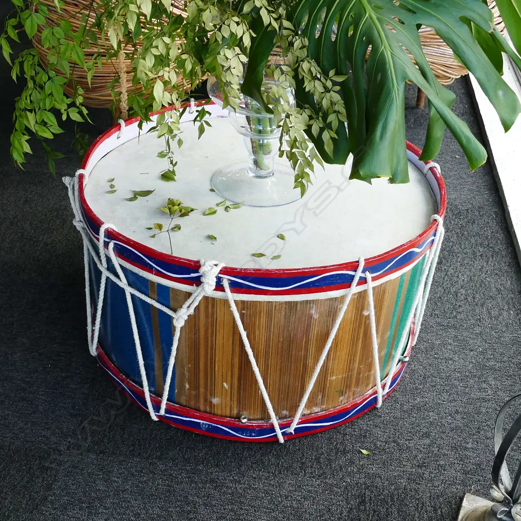 OLD STYLE LGE CIRCUS DRUM SIDE TABLE DIA. 710mm Image 1++