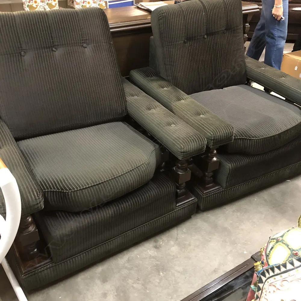 3PC BROWN MAHOGANY FRAMED LOUNGE SUITE Image 1++