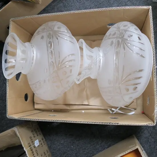 2 ETCHED LAMP SHADES