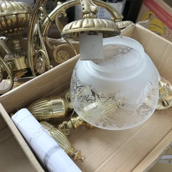 6 BRANCH BRASS LIGHT FITTING