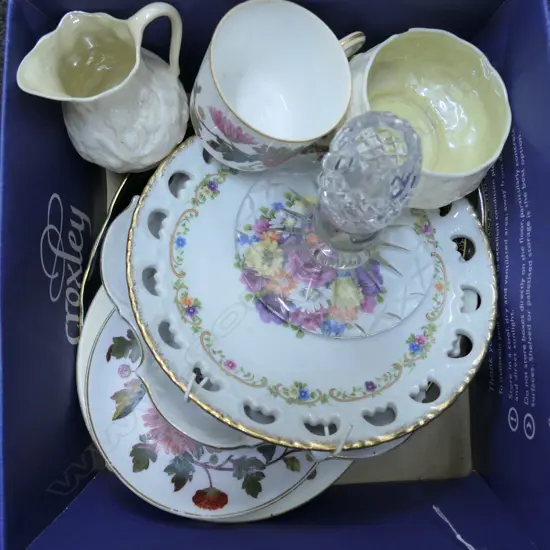 SMALL BOX MISC CHINA, GLASS  & PORCELAIN 