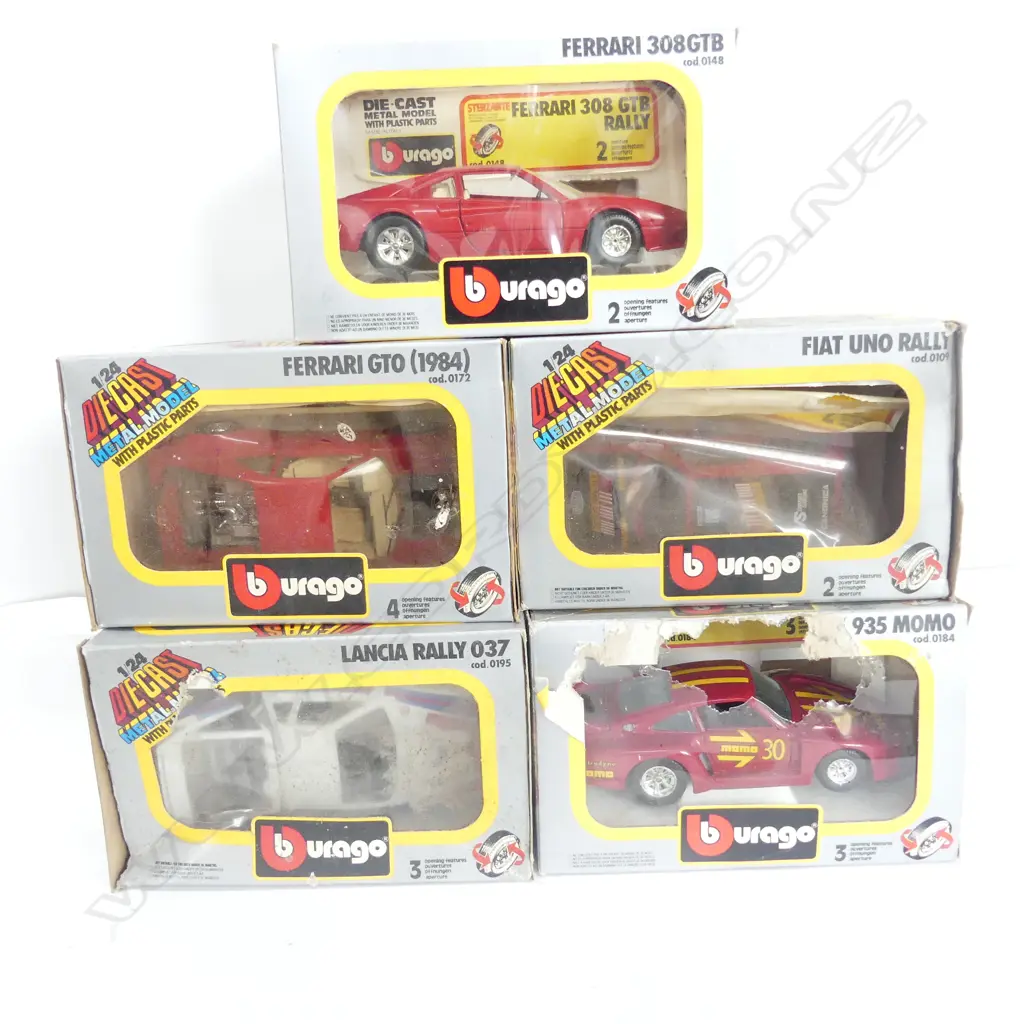 BOX OF 5 BURAGO 1:24 (SERIE SUPER)DIECAST MODELS Image 1++
