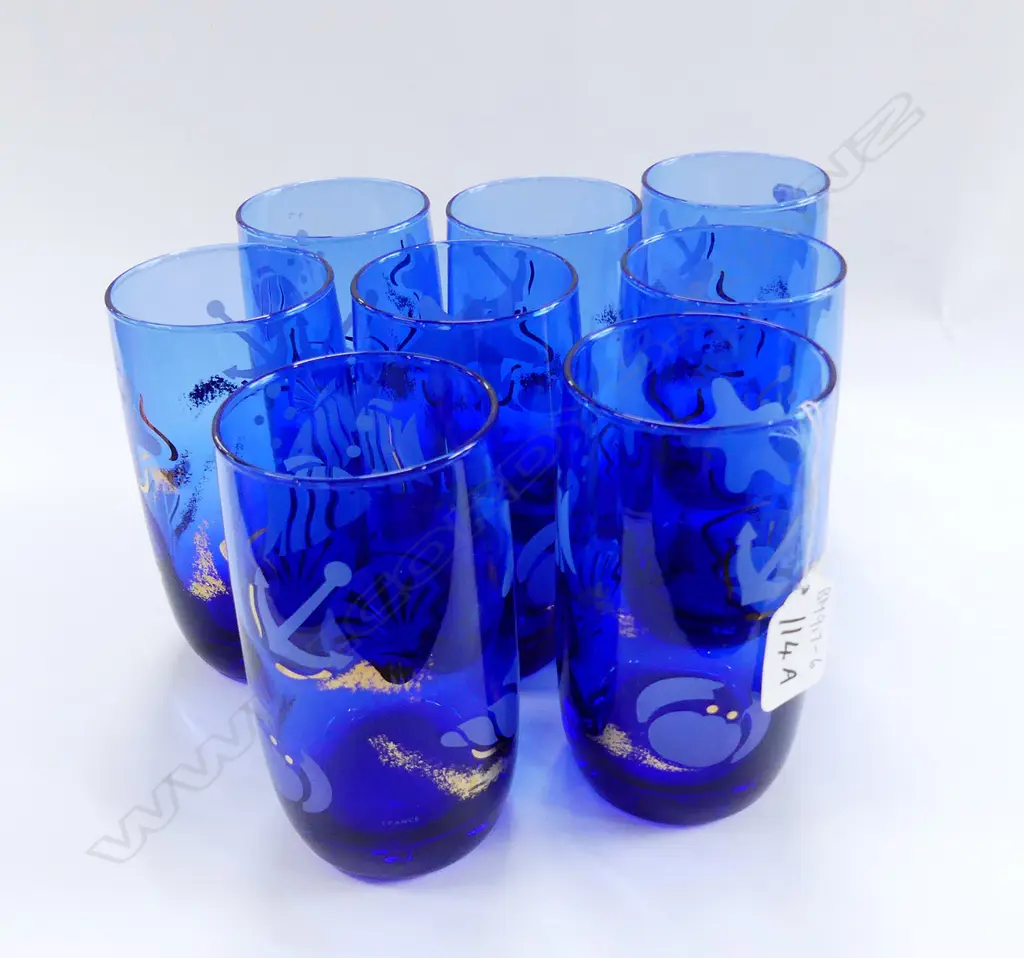 EIGHT COBALT BLUE GLASSES Image 1++