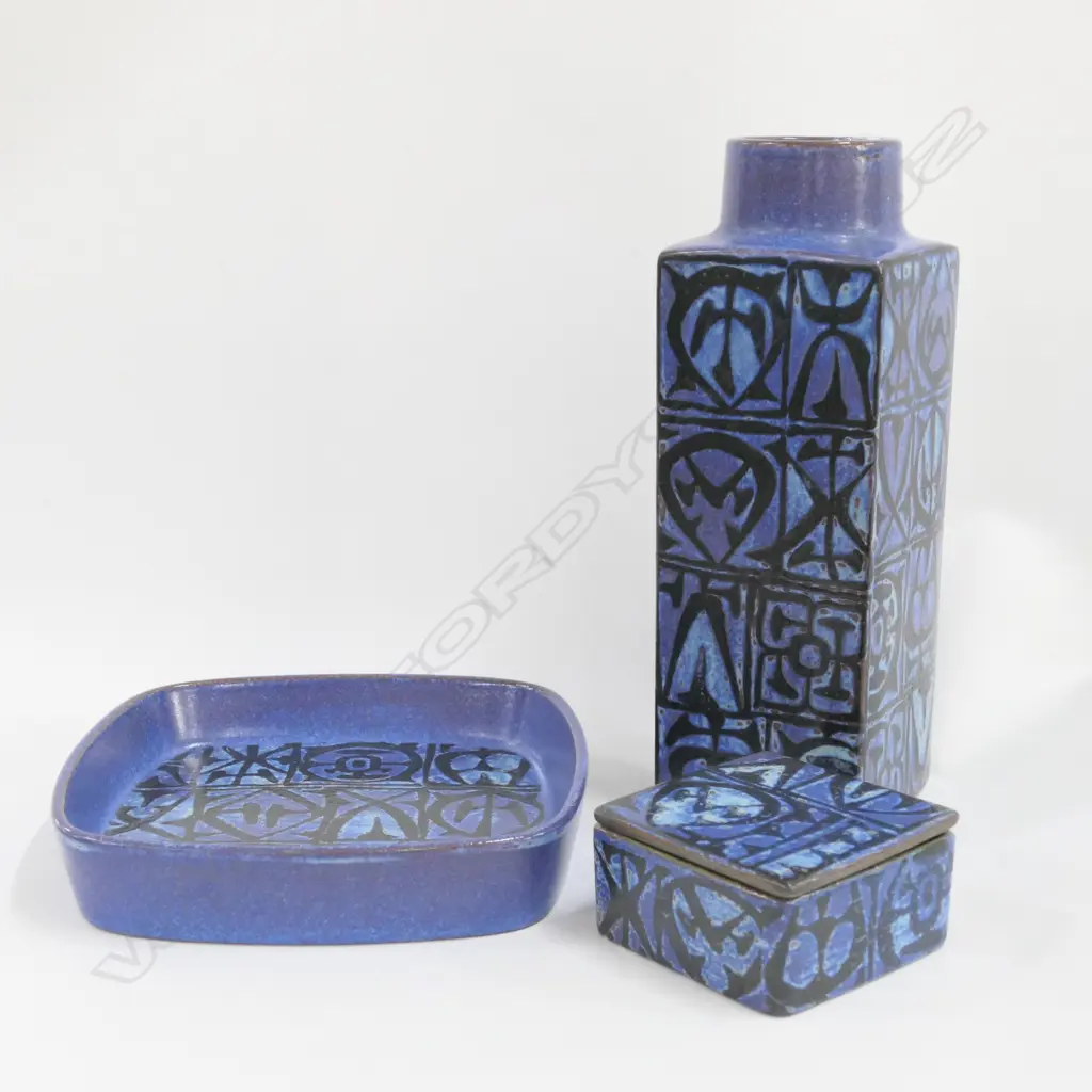 ROYAL COPENHAGEN FAJANCE VASE/ BOX AND DISH H 230 MM Image 1++