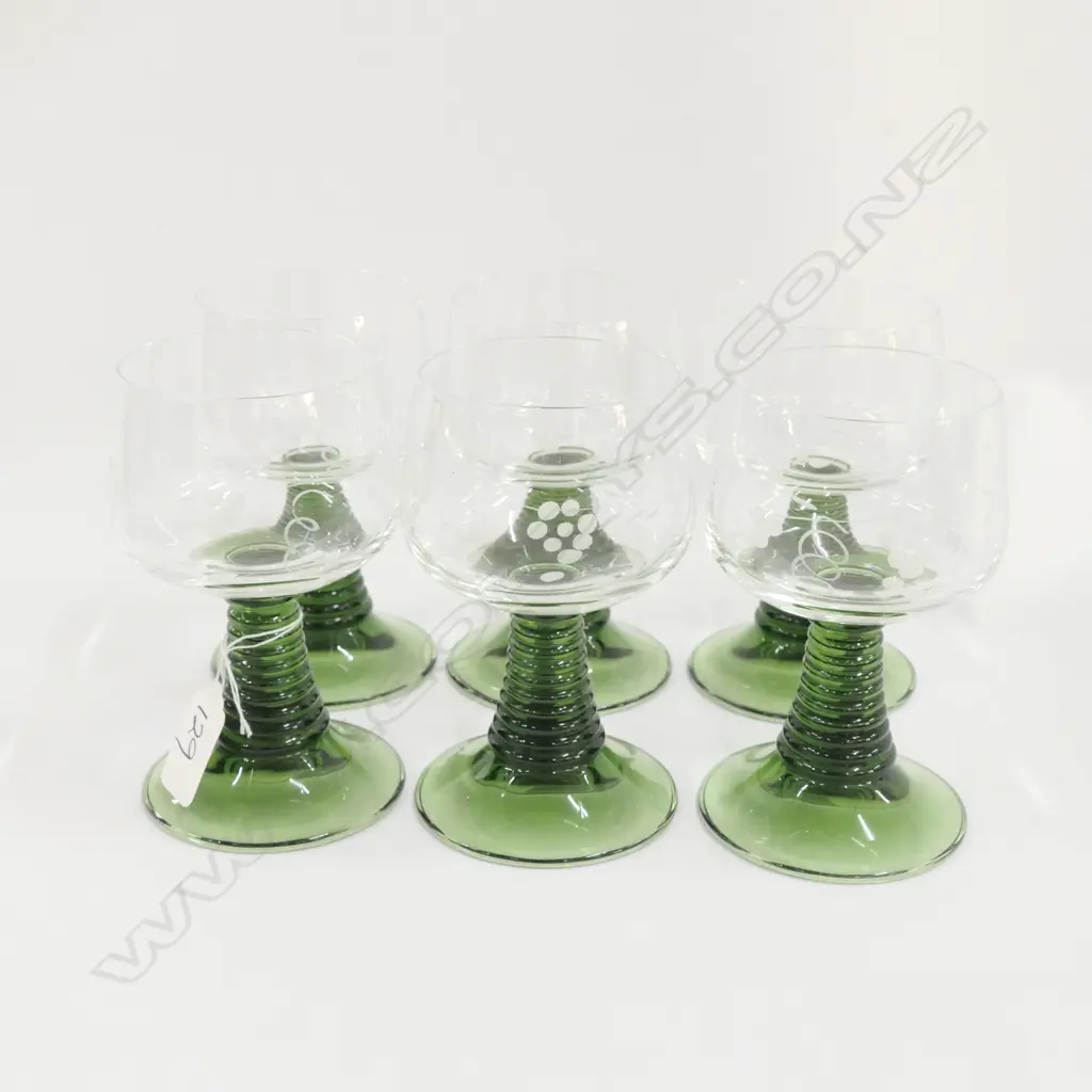 SET OF 6 LARGE ETCHED RETRO GLASSES Image 1++