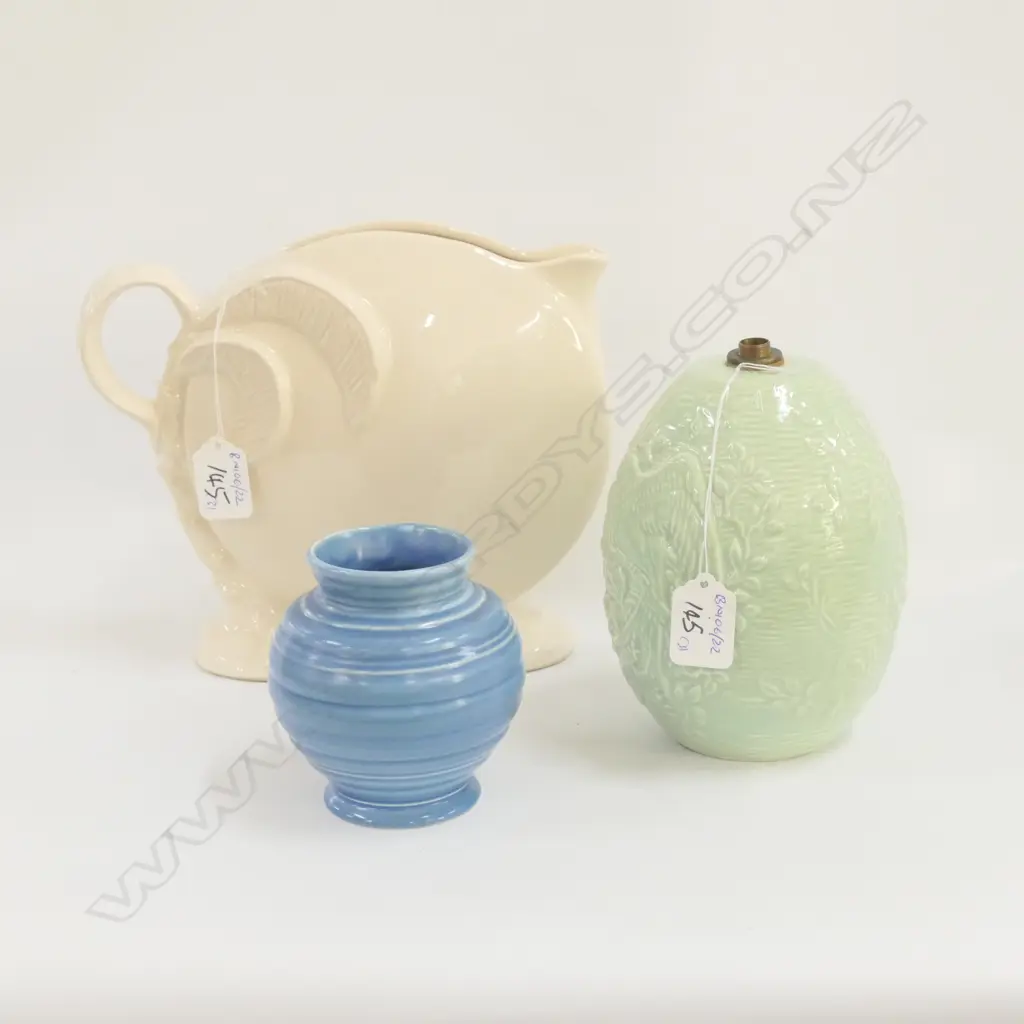 CROWN DEVON LAMP BASE/C/WARE + PALM JUG  H 200 MM Image 1++