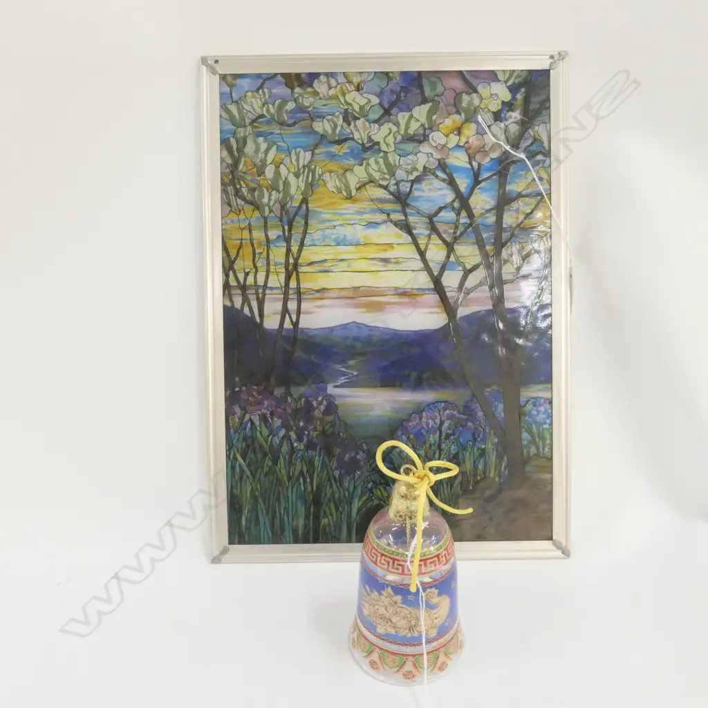 FAUX LEADLIGHT PANEL +VERSACE GLASS BELL H 330 MM Image 1++