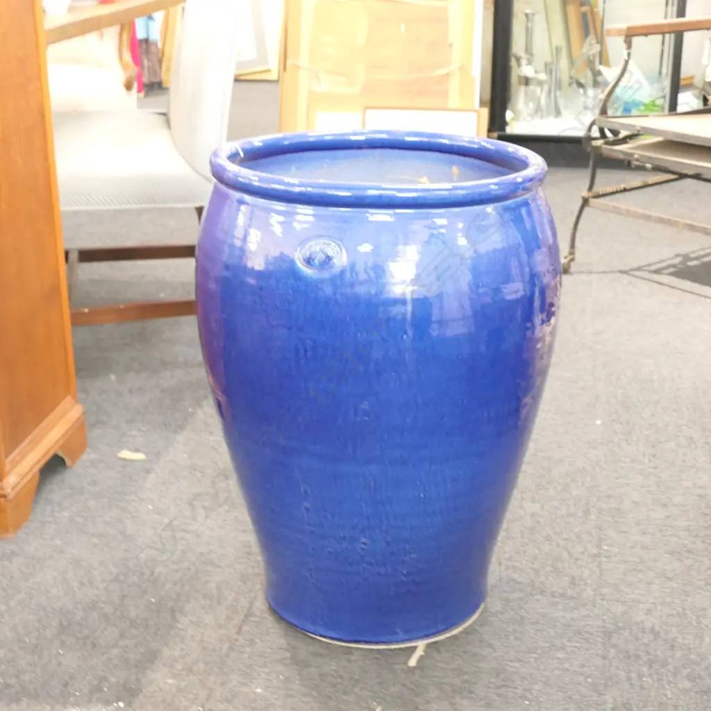 LARGE MORRIS AND JAMES BLUE PLANTER VASE 670MM H Image 1++