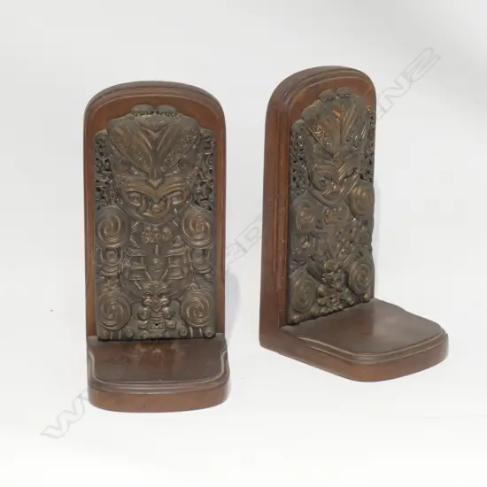 A pair of Kingsley ware Maori bookends