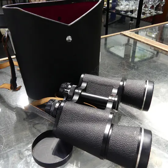 PENTAX PR OF BINOCULARS IN LEATHER BAG 