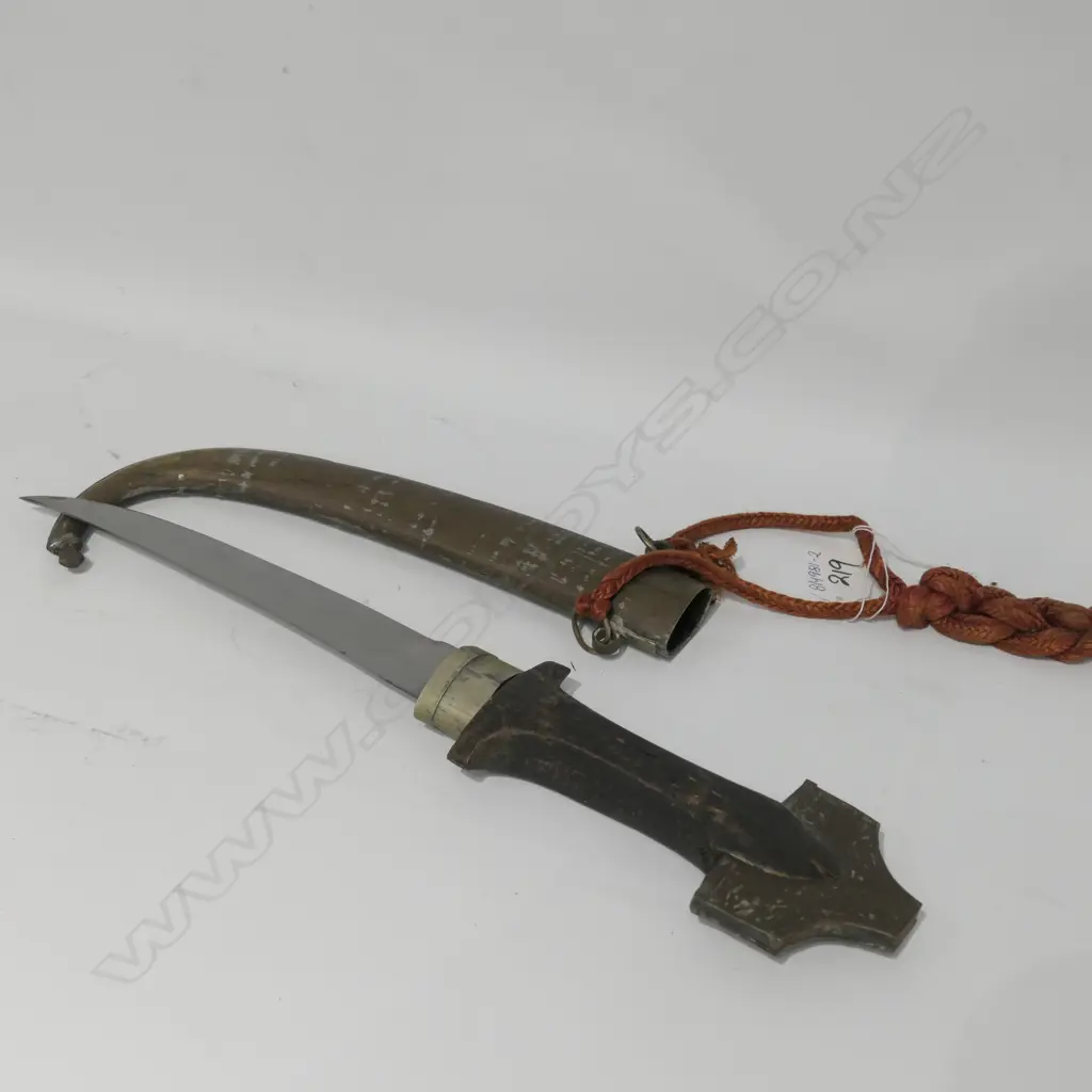 JAMBIYA KNIFE IN COPPER SCABBARD, L.410mm Image 1++