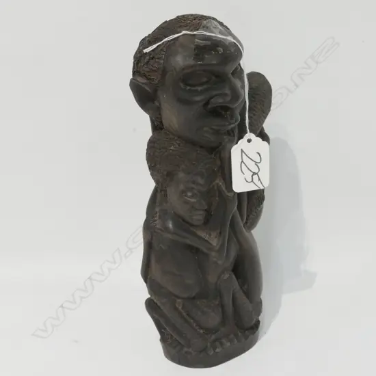 CARVED AFRICAN HARDWOOD FIGURE GROUP