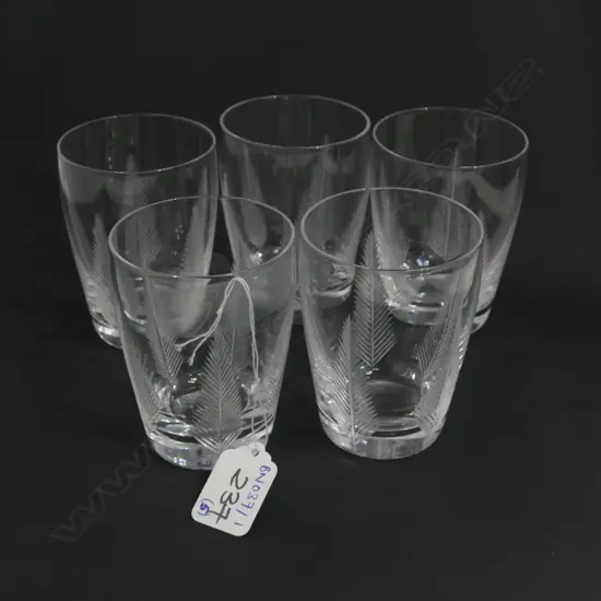 FIVE STUART CRYSTAL 'WOODCHESTER' TUMBLERS
