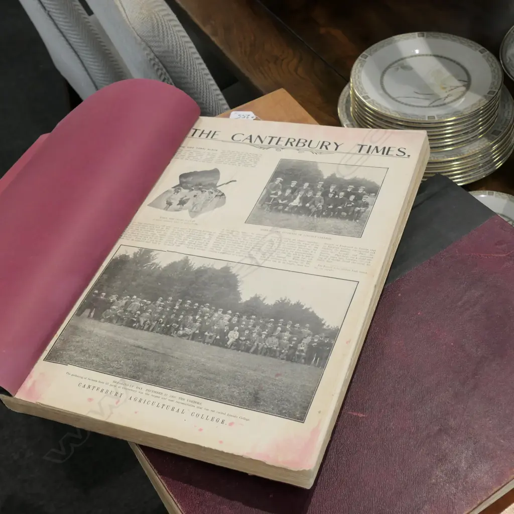 2  BOUND VOLS PHOTOS CANTERBURY TIMES 1906+08 Image 1++
