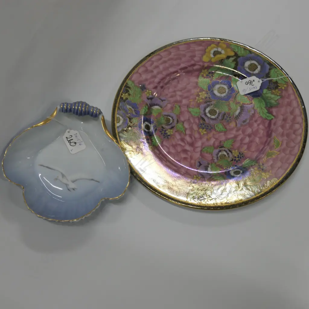 LARGE MALING LUSTRE PLATE. Dia.285mm & ROYAL COPENHAGEN DISH Image 1++