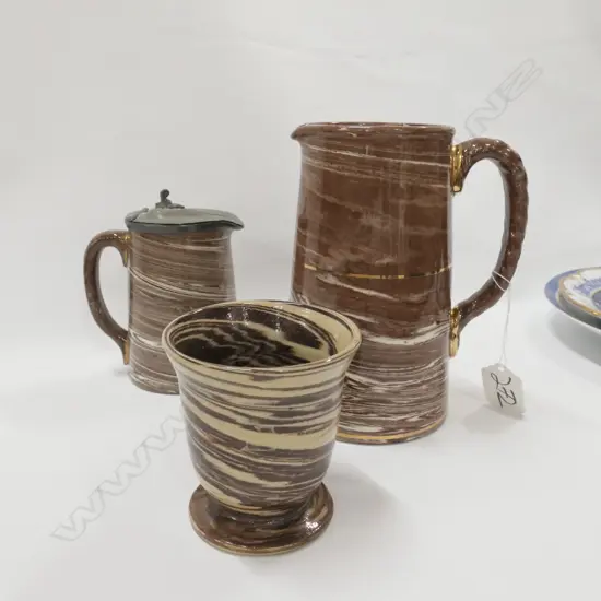 TRIO OF MARBLE WARE CIRCA 1900'