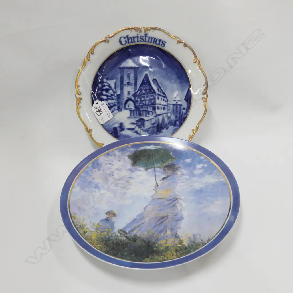 TWO PLATES; DRESDEN 'CHRISTMAS 1975' AND GOEBEL MONET Image 1++