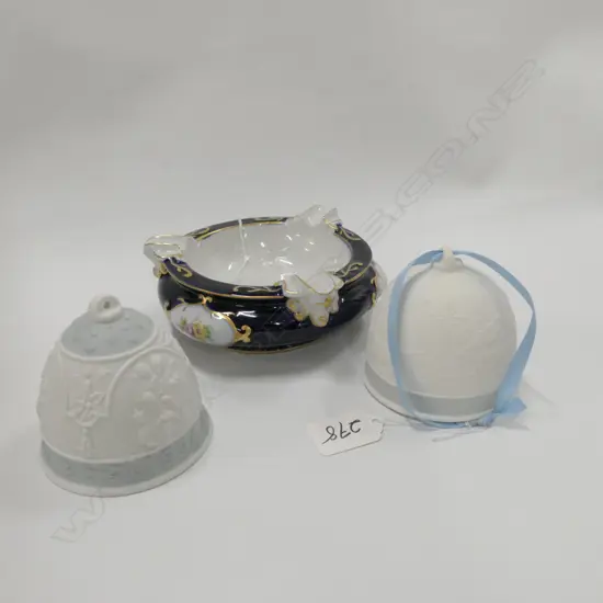 2 LLADRO BELLS +R/DUX ASH TRAY