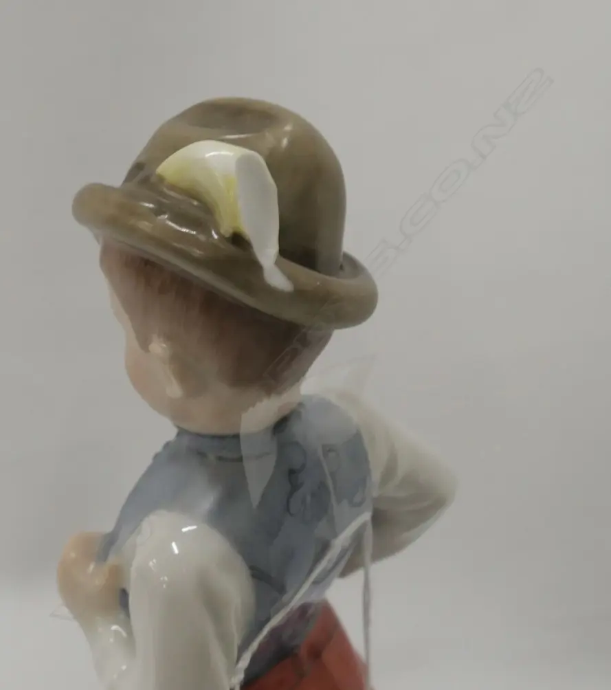 HEREND FIGURE OF A YOUNG BOY WITH 2 OTHER FIGURES, 1 AF Image 1++