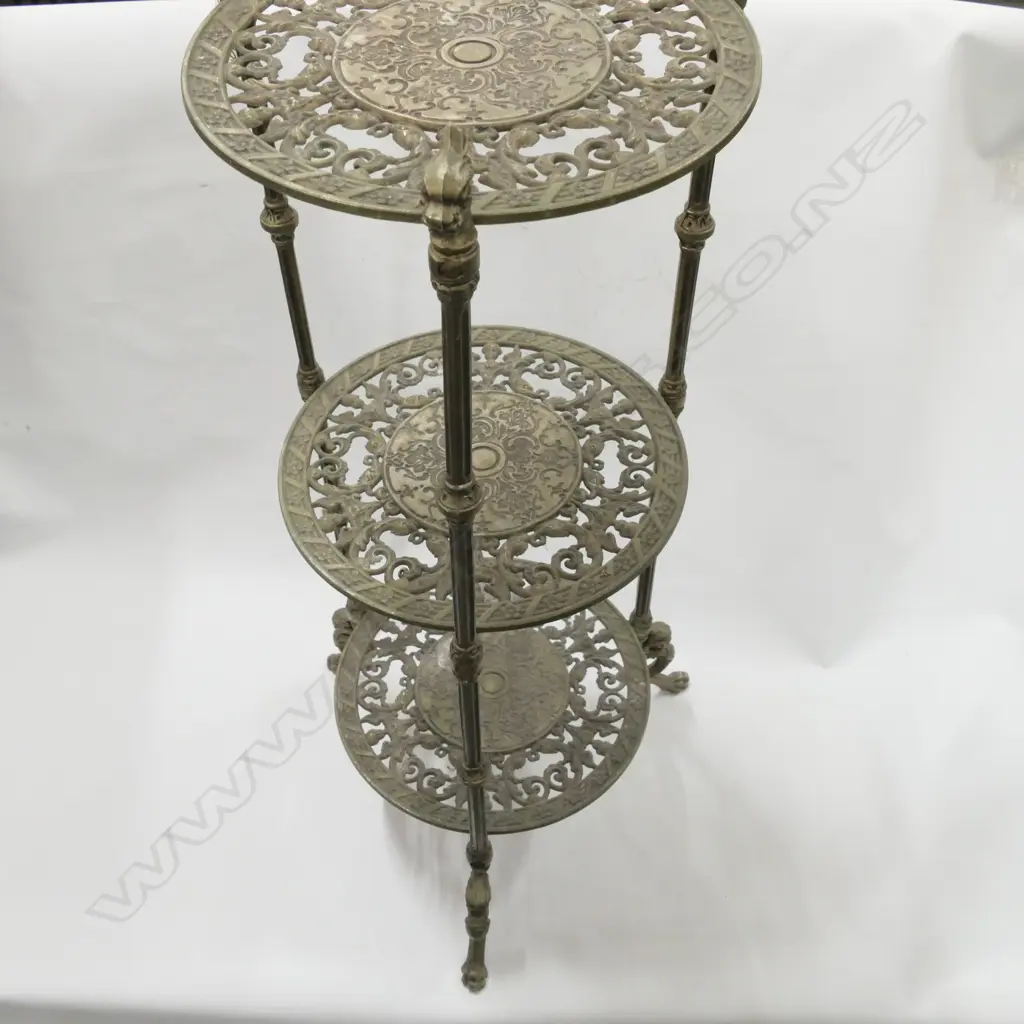 BRASS 3 TIER STAND H 750 MM Image 1++