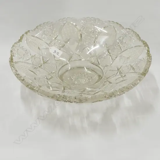 LGE VINTAGE CUT CRYSTAL FLARED BOWL Dia.350mm