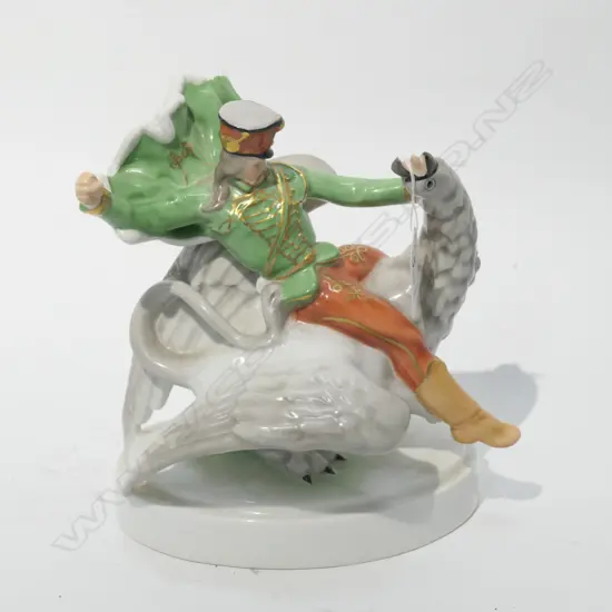 HEREND HUNGARIAN SOLDIER ON DRAGON H 190 MM