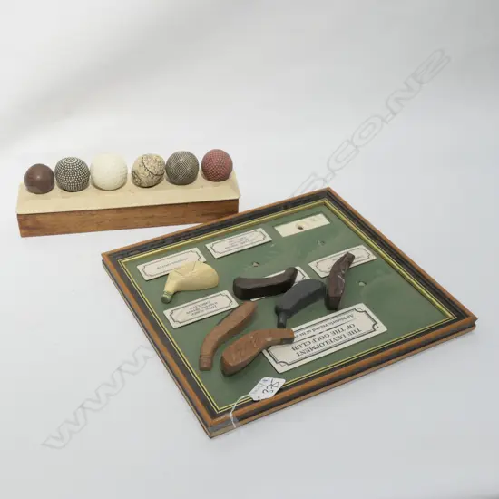REPRODUCTION GOLFING ITEMS - EARLY CLUB HEADS & BALLS