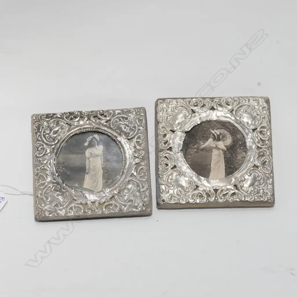 PAIR OF STERLING SILVER SMALL FRAMES H. 75MM Image 1++
