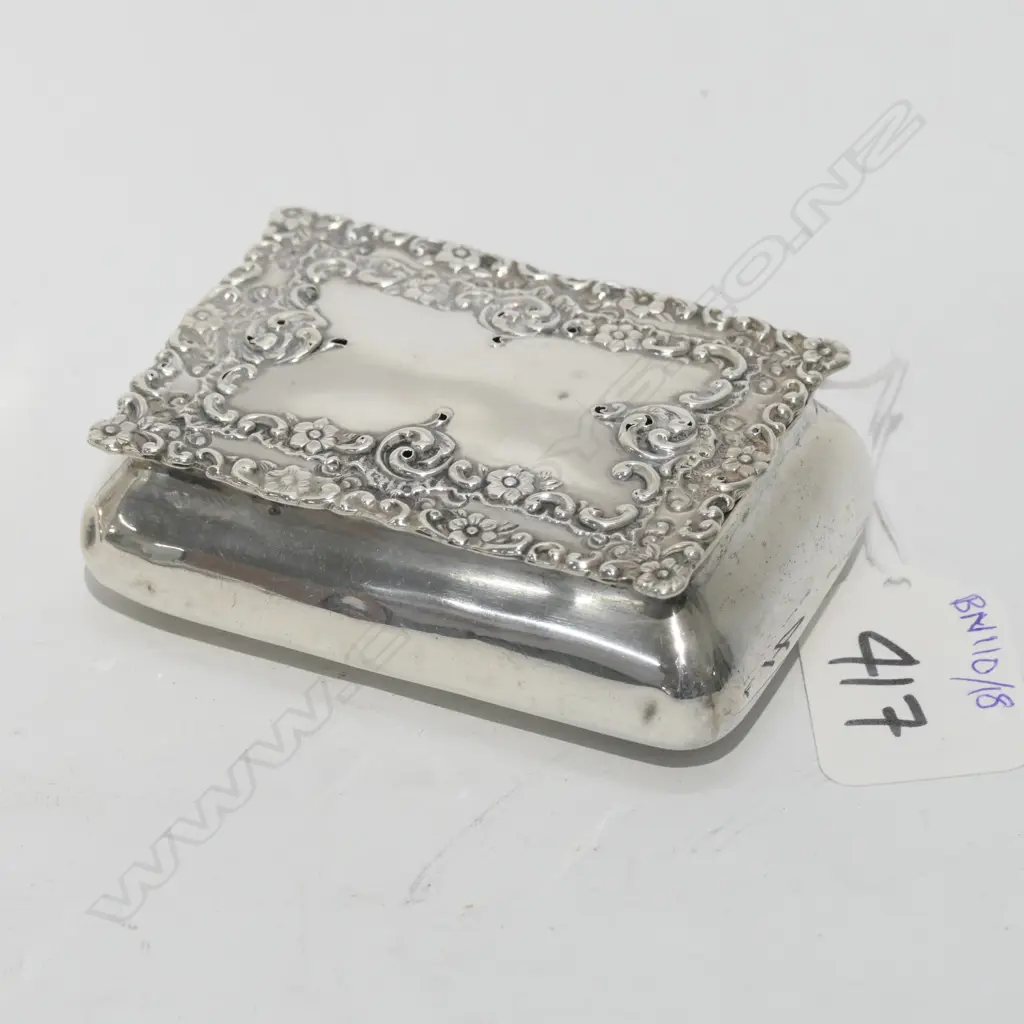 STERLING SILVER TRINKET BOX CHESTER 1896 L. 85MM Image 1++