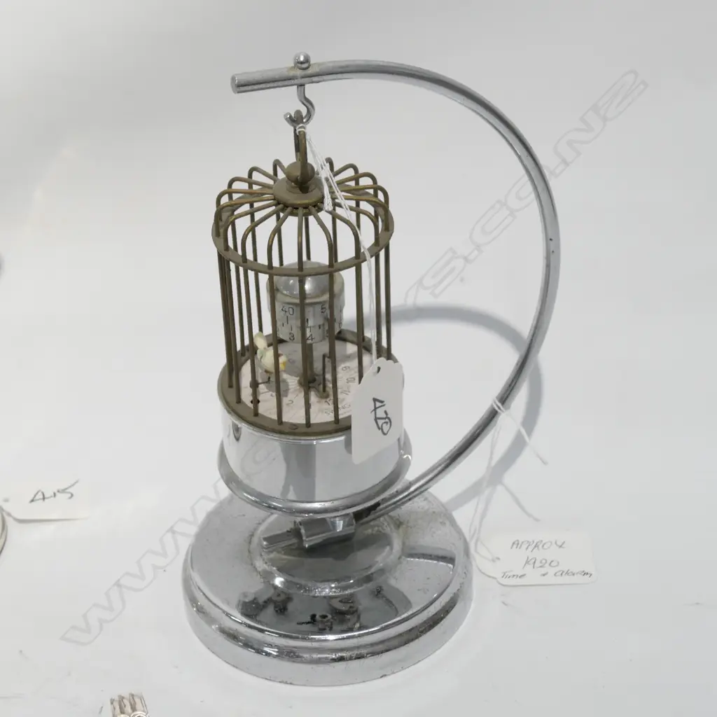 CHROME BIRDCAGE ALARM CLOCK H 220 MM Image 1++