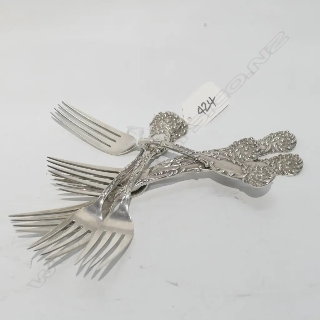 6 STG SILVER LUNCHEON FORKS 304 GRAMS Image 1++