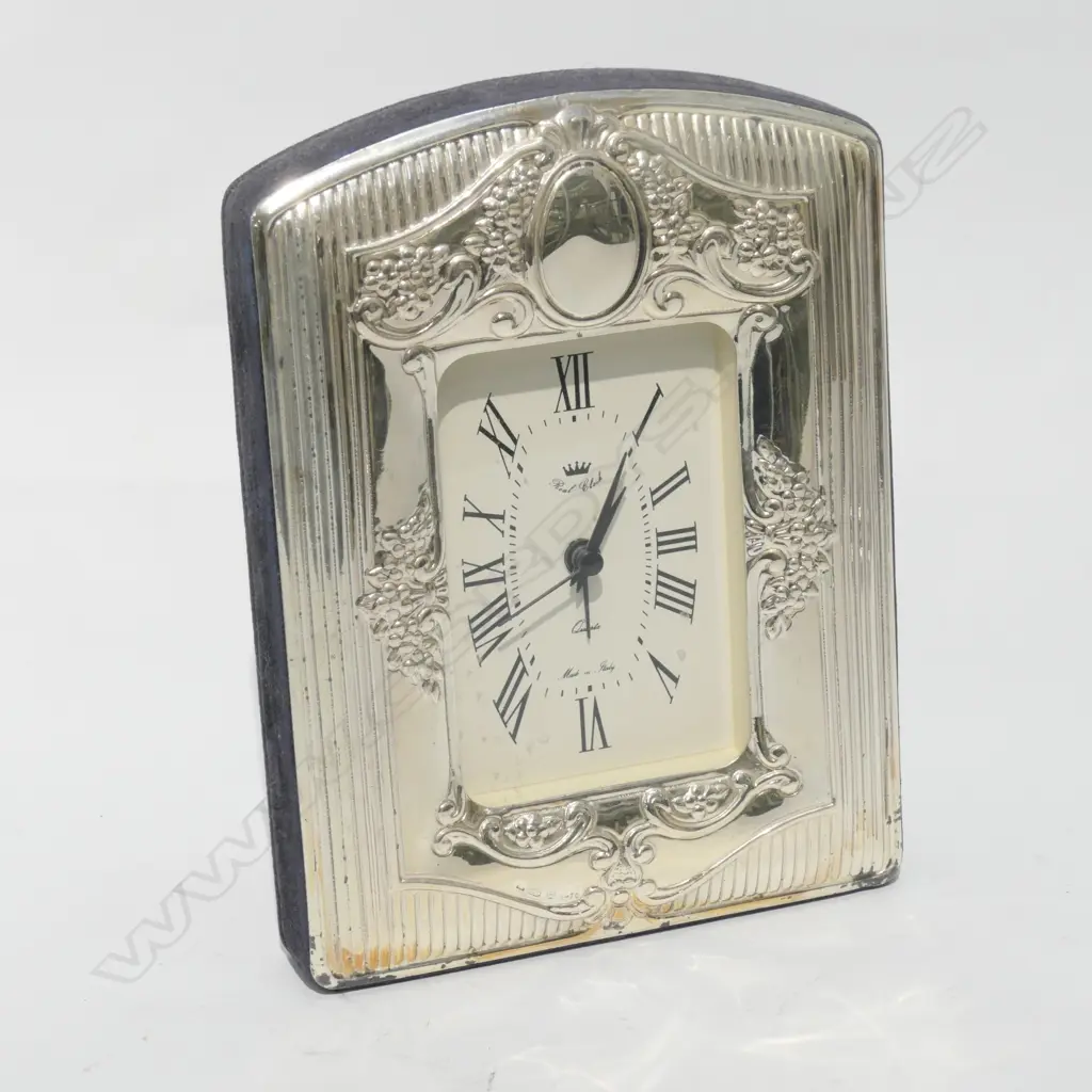 ITALIAN 925 SILVER CLOCK IN FRAME 170MM H Image 1++