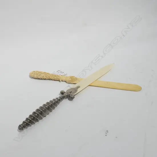 2X OF ANTIQUE IVORY PAPER KNIFE