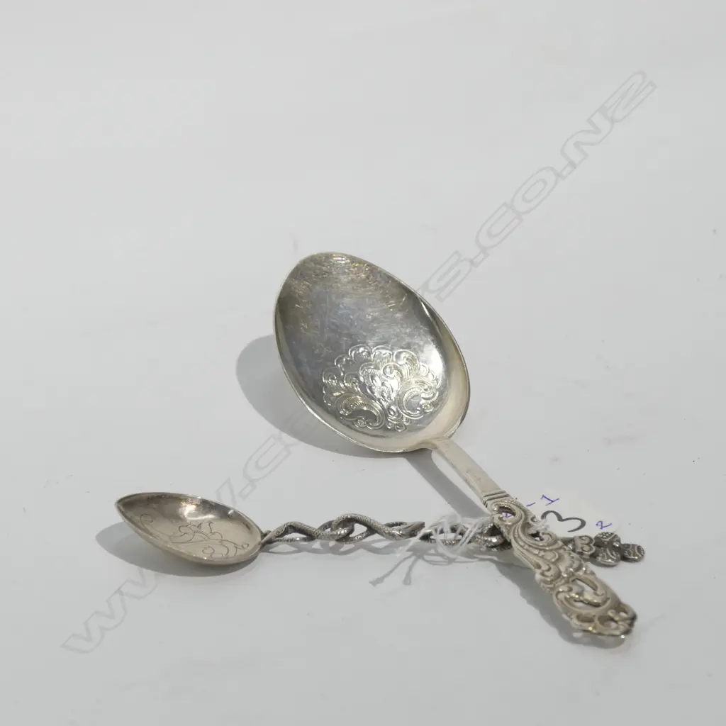 TWO EUROPEAN SILVER SPOONS  Image 1++