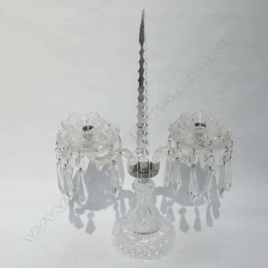 WATERFORD CRYSTAL DOUBLE ARMS CANDELABRA Image 1++