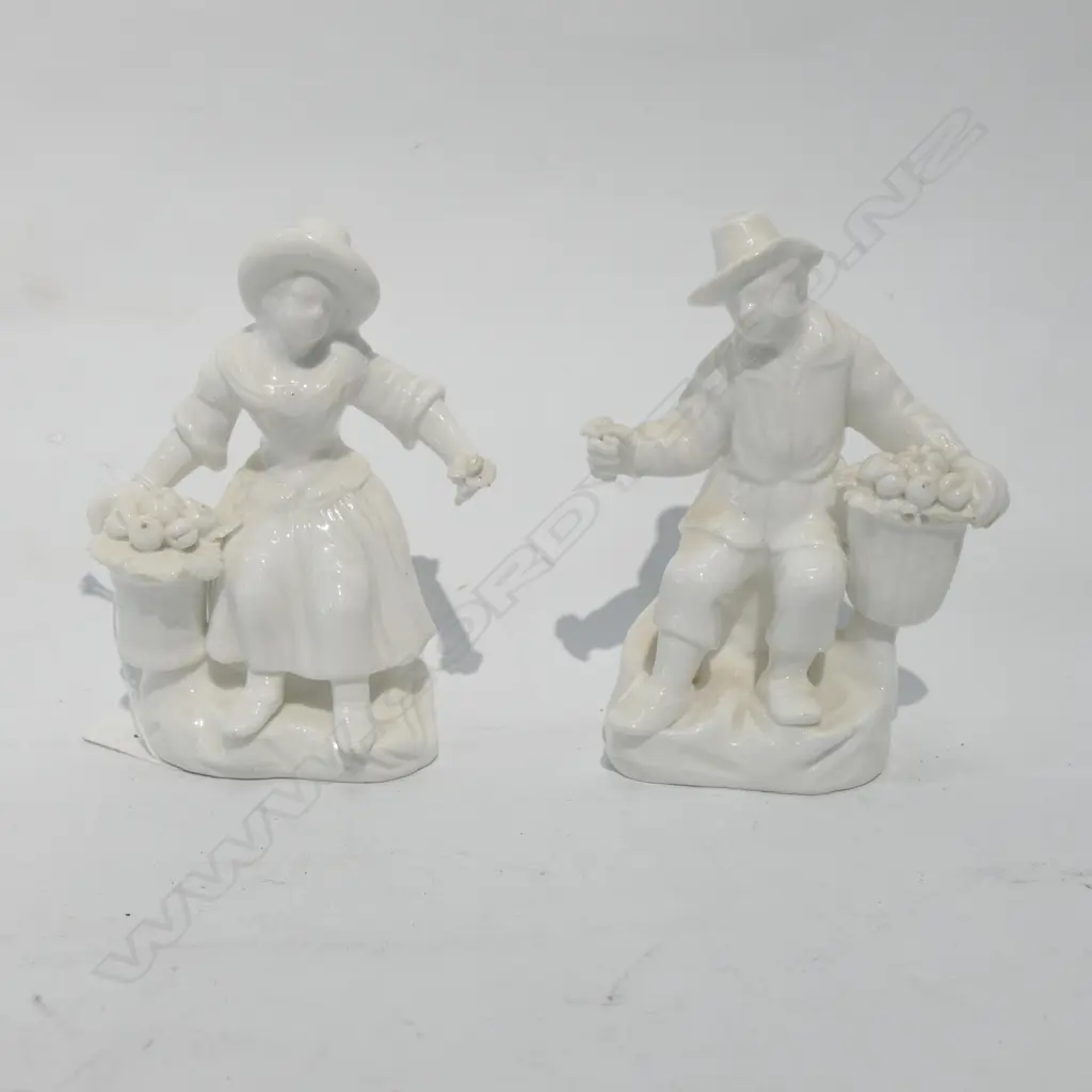 PAIR DERBY WHITE CHINA FIGURES 1750s Image 1++