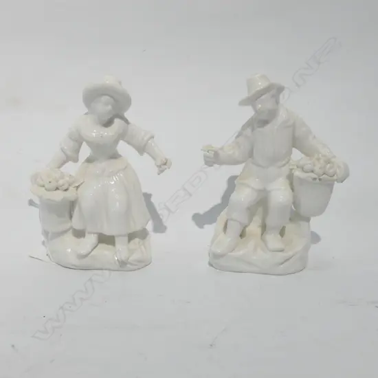 PAIR DERBY WHITE CHINA FIGURES 1750s