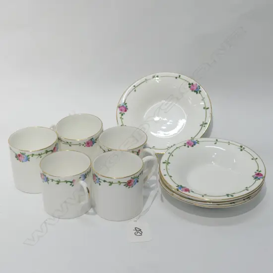 10 PCE DEMITASSE SET; 5 CUPS, 5 SAUCERS
