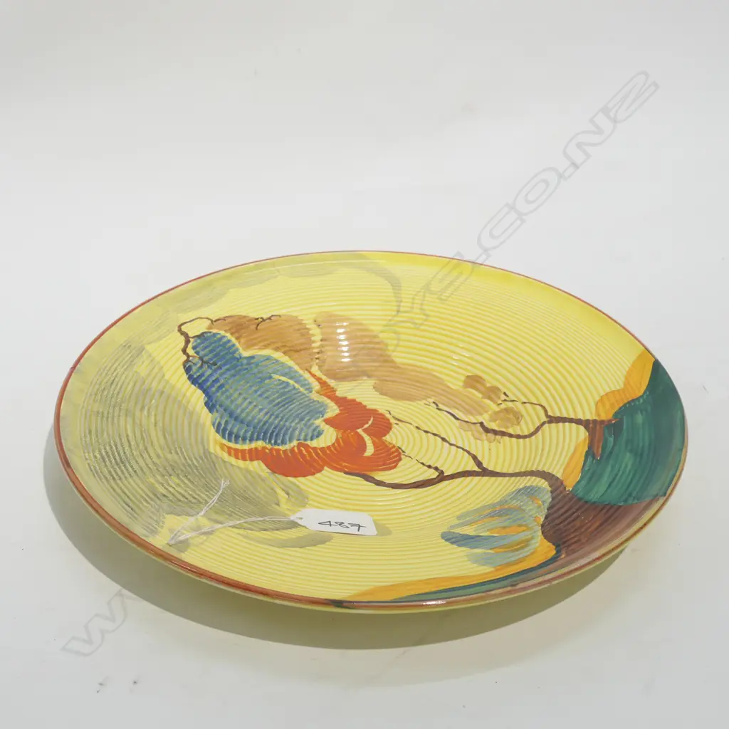 BESWICK PLATE WITH CLARICE CLIFF STYLE DECORATION D 280 MM Image 1++