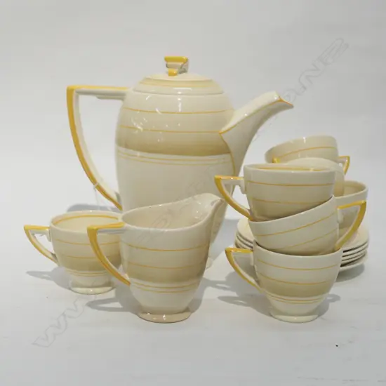 W/WOOD COFFEE SERVICE ONE SAUCER MISSING