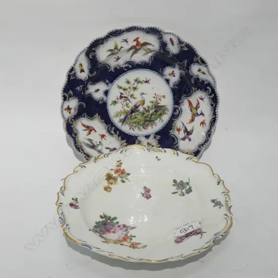 CHELSEA PLATE 1756-69 (AF) WORCESTER PLATE 1775 (AF)