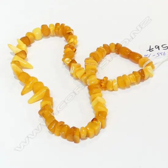 AMBER NUGGET BEAD NECKLACE L.460mm