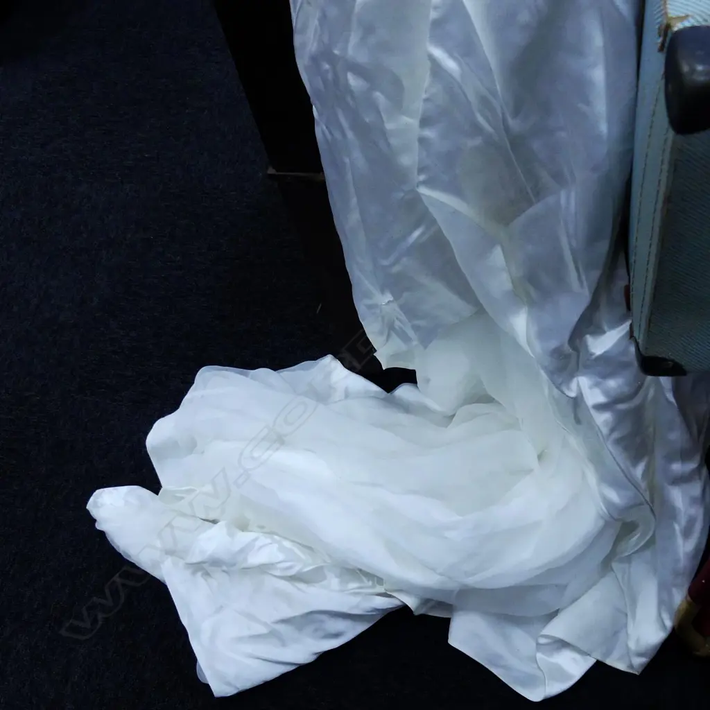 VINTAGE WEDDING DRESS AND OLD SUITCASE Image 1++